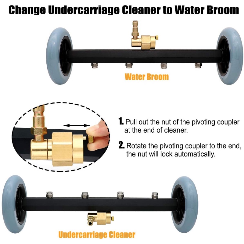 2 v 1 vysokotlaký čistič podvozků čistič podvozku vodní koště