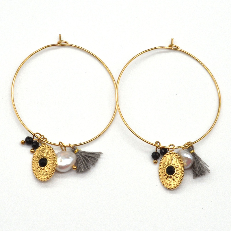 Nerezové zlaté zlaté klasické leštěné kruhové trubkové náušnice, Čína Ruifanbao výroba šperků