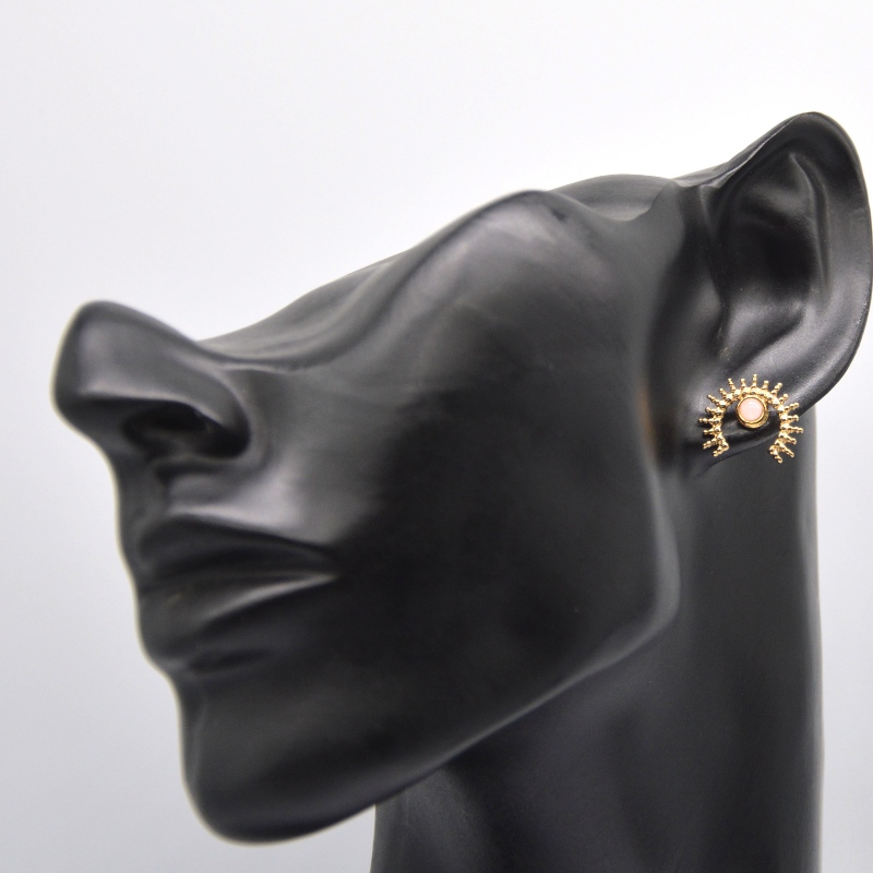 Pozlacené achátové náušnice, zlaté dámské náušnice z nerezové oceli Čína továrna na zpracování šperků Ruifanbao