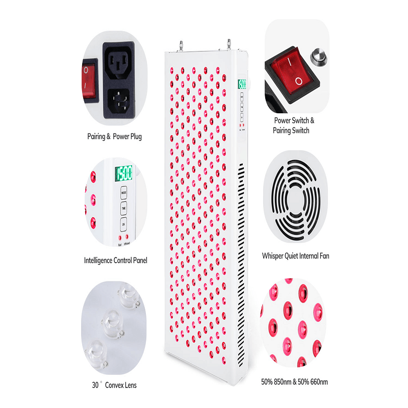 1500w FDA Red light therapy 660nm 850nm Professional Medical grade total body LED Light Therapy for muscle and Skin Tour Door Mount Kit