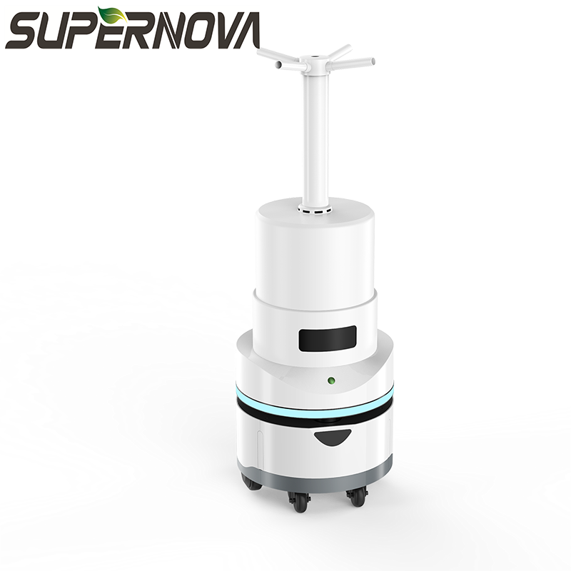 Vysoce účinný antivirový automatický dobíjecí průmyslový dezinfekční robot s rozprašováním Sterilizační robot