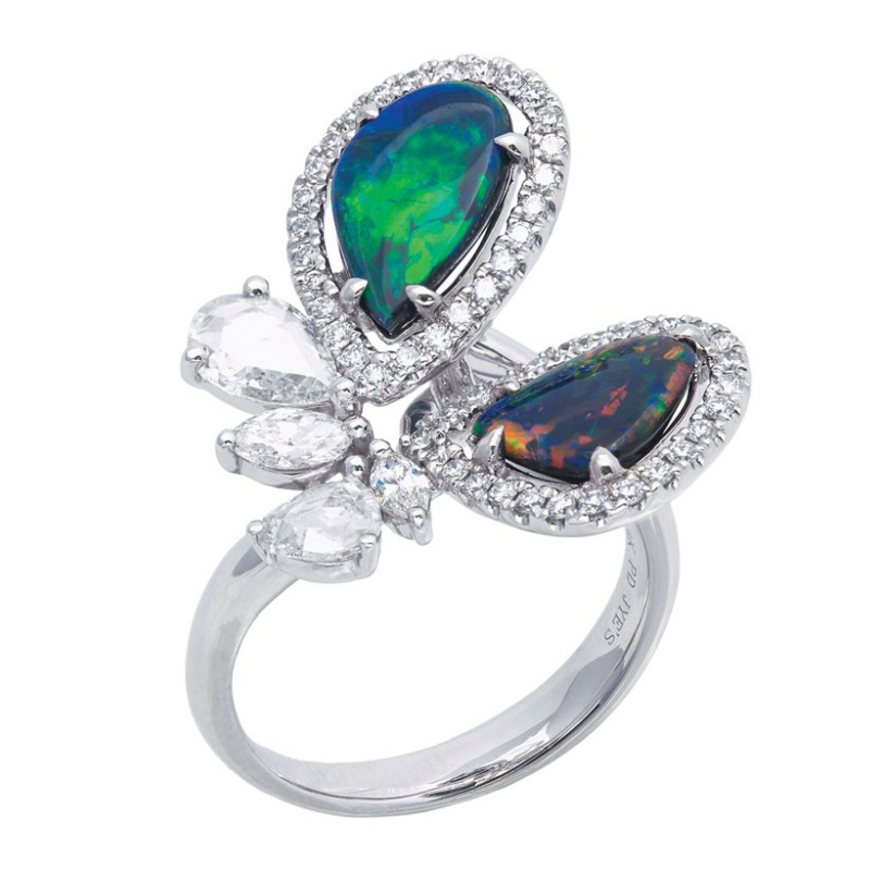 Dámský 925 stříbrný evropský a americký styl zirkonový dráp vykládaný hmyzí prsten