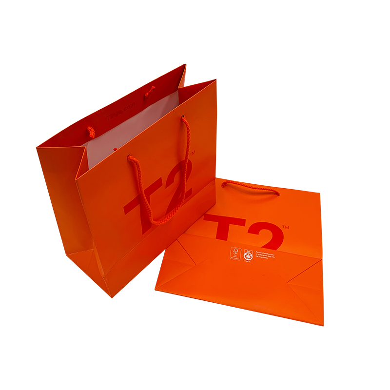 Čerstvé oranžové maloobchodní papírové tašky