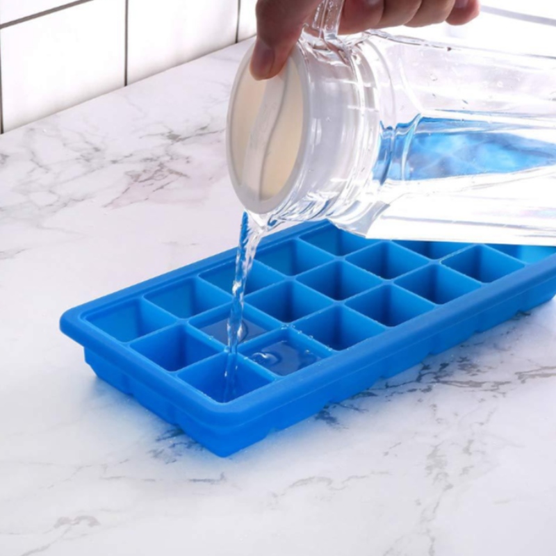 Silica gel 21 ledová mřížka pro domácí ledový blok 21 pouzdro s krycí formou, mražená pomocná potravinová krabička ledová mřížka může být přizpůsobena štítkem