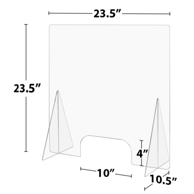 Economy Countertop Sneeze Guard s průchozím otevřením 23.5