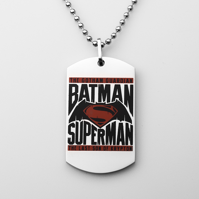Náhrdelník z nerezové oceli s přívěskem Superman Dog Tag Náhrdelník