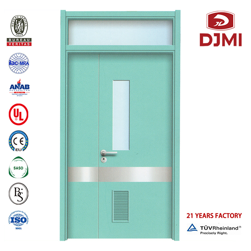 Vysoce kvalitní kompozit pro pokojové rentgenové stínění laminované dřevěné dveře HPL Levné interiéry s hliníkovými dvojitými křídlovými dveřmi Ce \/ Iso \/ En přizpůsobený interiér se skleněným oknem Automatick...