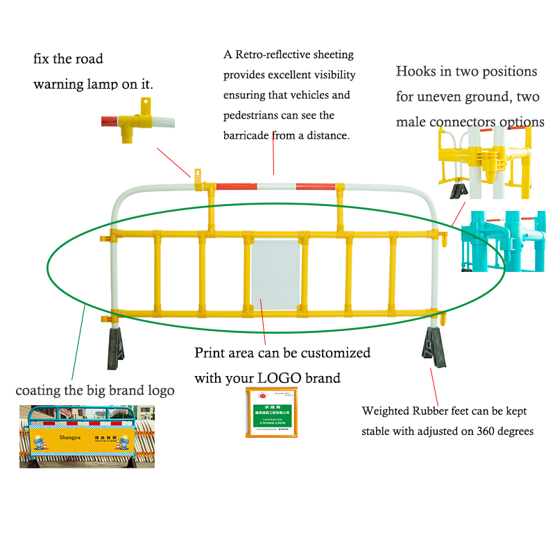 Plastové bariéry pro ochranu chodců Dvě velikosti Možnost Crowd Control Bariéry pro bezpečnost