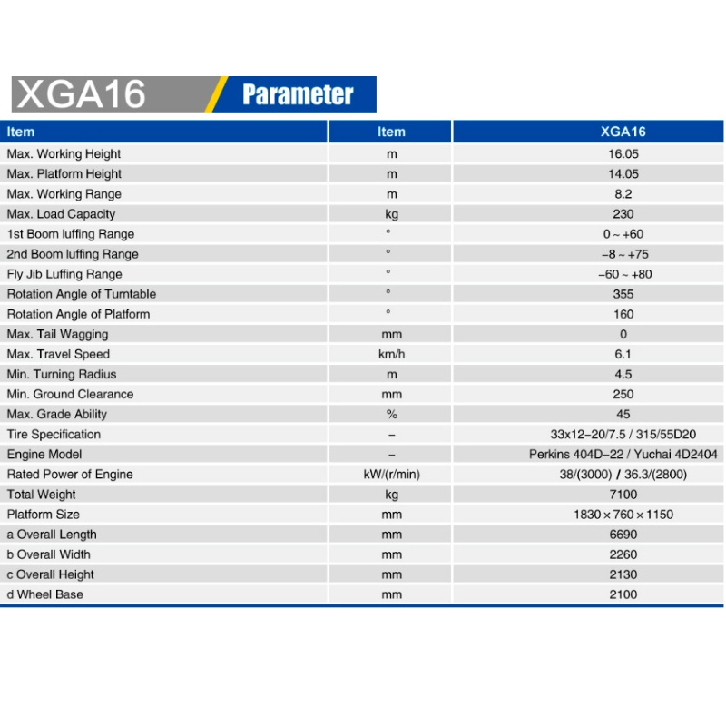 Kloubové plošiny XGA16