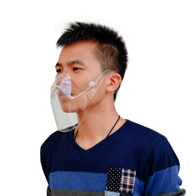 Transparentní čiré obličejové štíty Plastový ústní kryt Anti Splash Fashion Face Screen Shield Faceshield