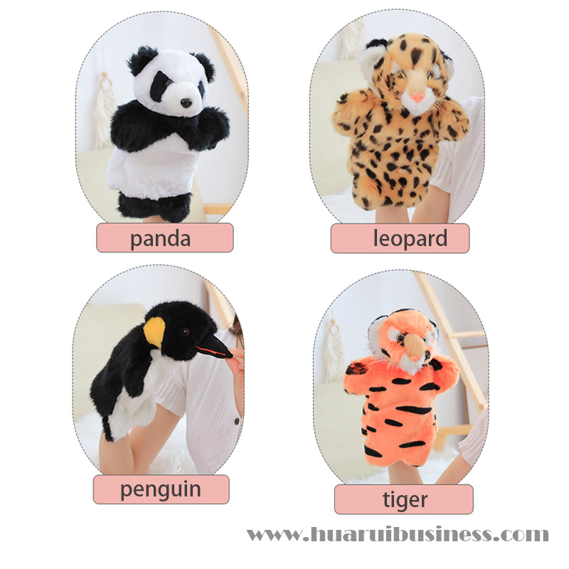 Ruční loutka kráva tygr leopard panda lev polární medvěd kuchyně tučňák dárek panenka hračkou propagační produkt
