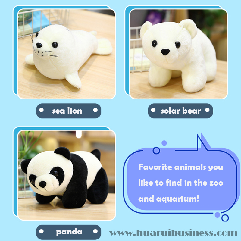 Nejoblíbenější zvířata ze zoo/akvária: mořský lev/polární medvěd/panda plyšové hračky/plyšová panenka/super měkké panenky, ať chrání naši zemi společně, milujte tato zvířata!