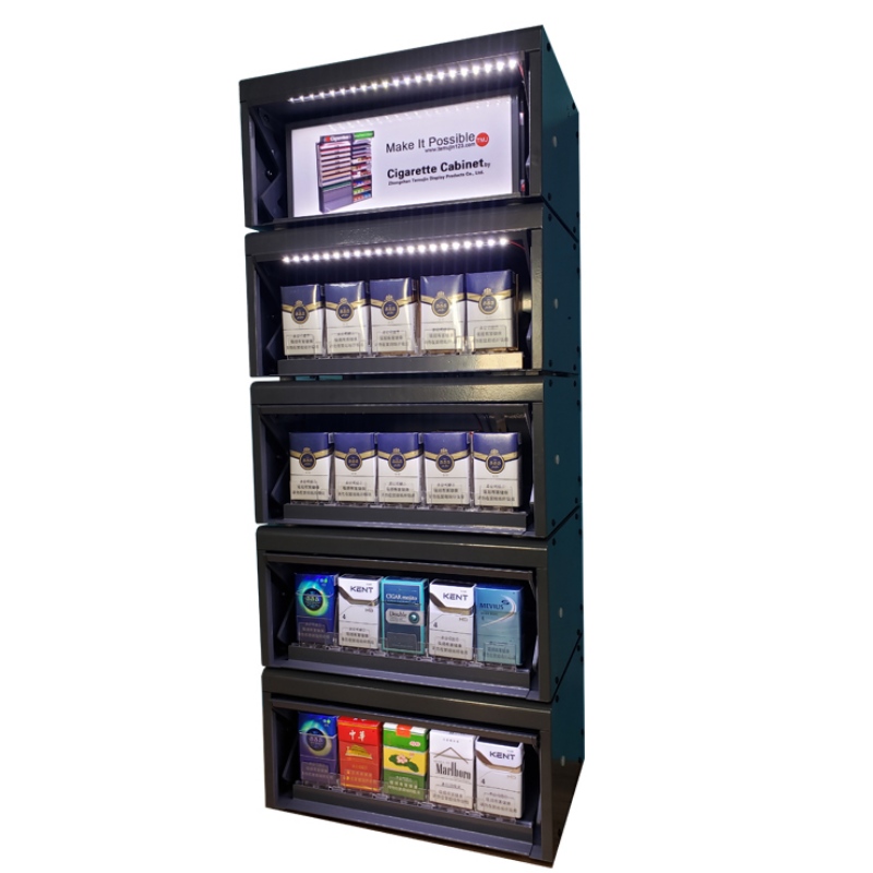 TMJ702 Locking Cabinet Shopper Drug Mart Retail Cigareta Display Rack