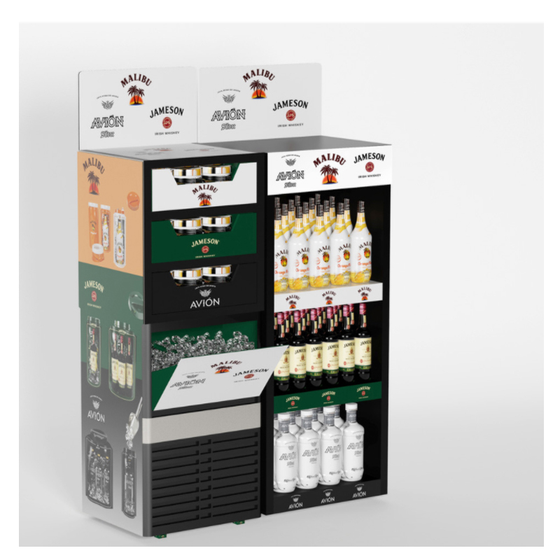 TMJ714 Výrobce vlastní vícevrstvý Plastic Shelf Supermarket Milk Beverage Display Shelf Retail Display Rack