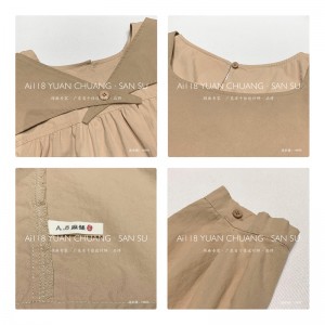 Volný střih Minimalistický Stylový Neformální Jednobarevná Potištěná barva bavlna a lněné nadměrné vlastní košilové šaty z roku 19595