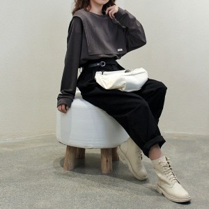 Loose-fitting design Minimalist Round Collar styl Stitched manual Pevná barva bavlna a ložní prádlo převyšující zakázku 12621 mikiny