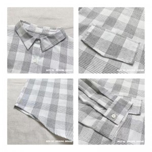 Loosefit-fitting design Minimalist Stylish Casual Solid color Striped Checked oversized custom 17799 Loose Checked Shirt