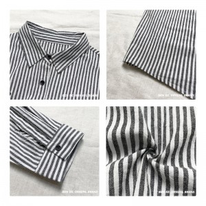Loose-fitting design Minimalist Stylish Casual Solid color Striped Checked oversized custom 17825 Vertikální pruhované košile