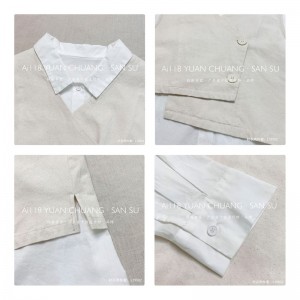 Loose-fitting design Minimalist Stylish Casual Solid color Striped Checked oversized custom 19502 Loose Shirt + Waistcoat