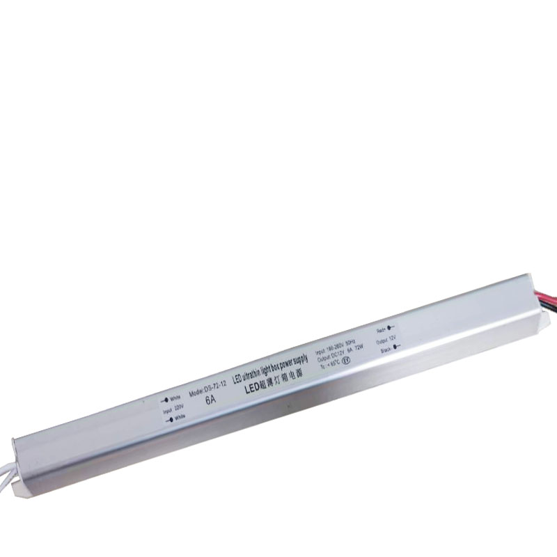72W-12V-6A Černý šedý hliníkový případ vodotěsný přívod energie LED