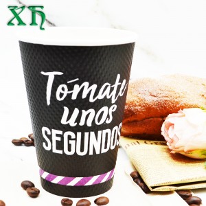 12oz zvlněný nástěnný papírový kelímek