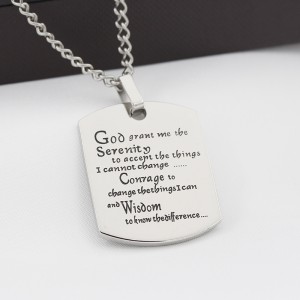 Stainless Steel Mens Womens Jewelry Military Tag s Words Inspirational Neaklace Dog Tags Pendant