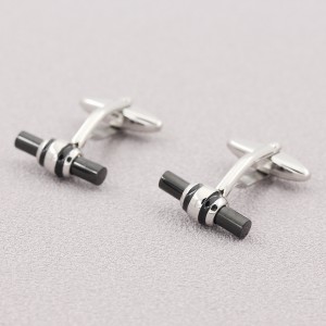 Pánské dvoubarevné manžetové knoflíčky z nerezové oceli