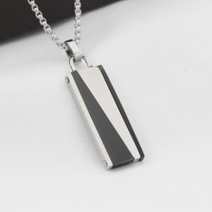 Šperky Mens Womens Stainless Steel Pendant Dvoutónový černý náhrdelník