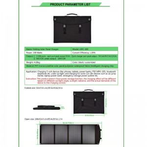 100W Skládací solární vak