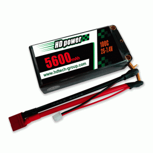 HD 5600mAh 100C 2S 7.6V Hard case Shorty HV LiPO baterie