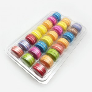 Vlastní velikosti macarons box 24 přihrádek čiré bonbóny balení boxy blistr box