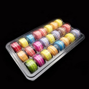 Vlastní velikosti macarons box 24 přihrádek čiré bonbóny balení boxy blistr box