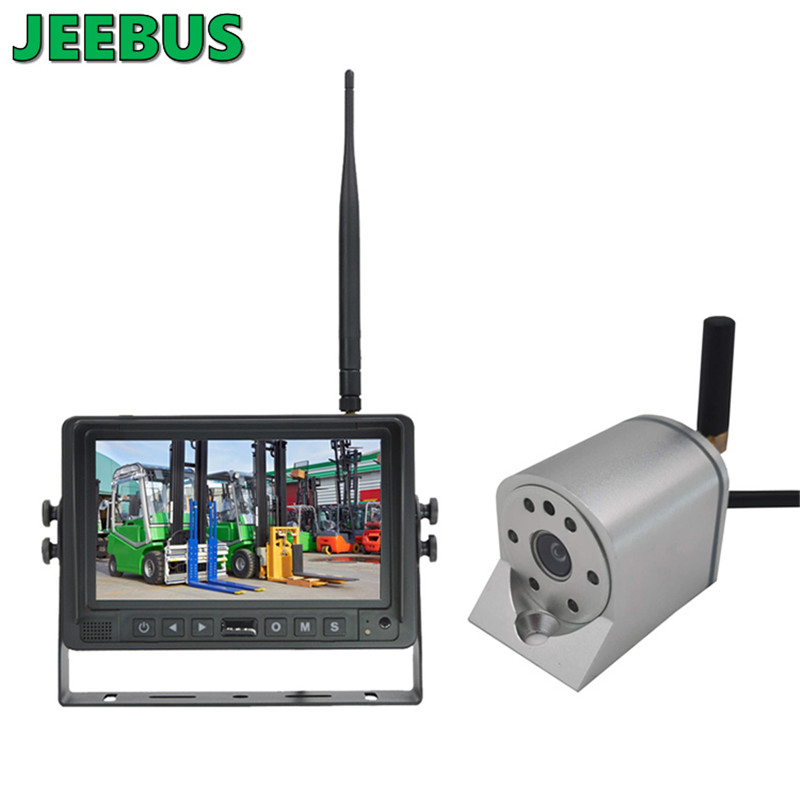 Bezdrátová bezpečnostní kamera 2,4 GHz WIFI s monitorovacím parkovacím monitorem AHD 7 palců DVR pro Forlktruck a technické vozidlo