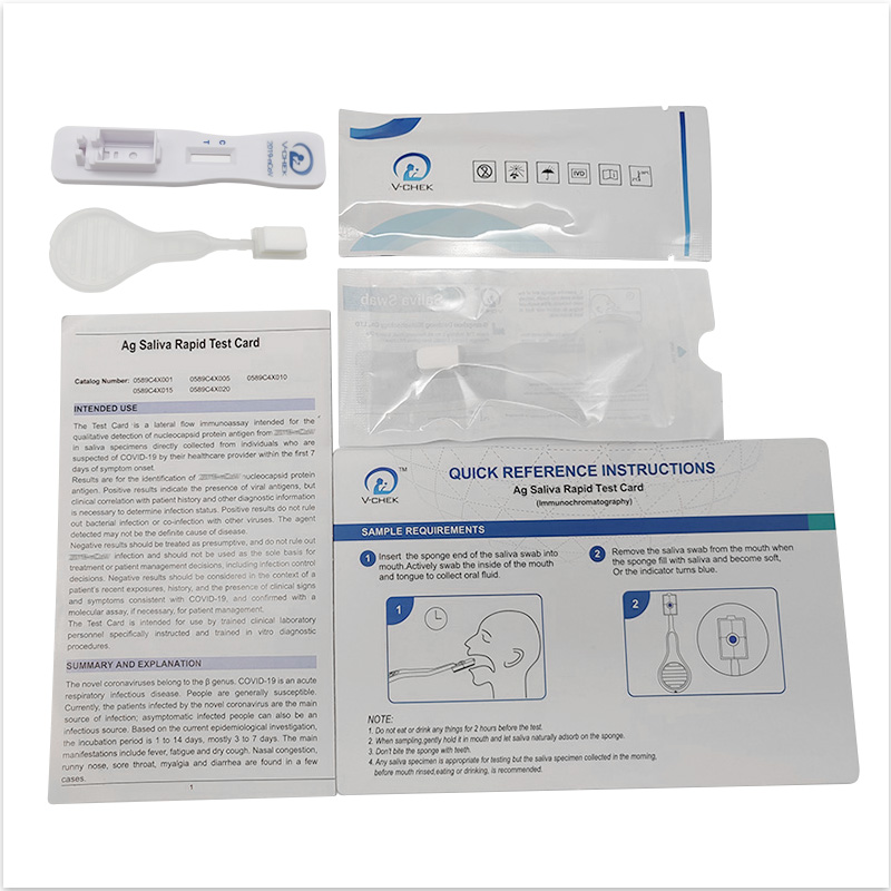 Sada rychlého testu V-CHEK ™ 2019-nCoV Ag, snadný a jednoduchý výtěr ze slin