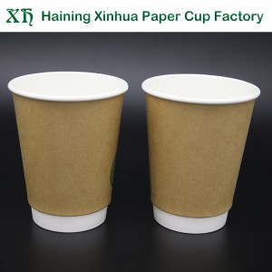 Jednoduchý dvojitýnástěnný papírový kelímekna kávu z čistého kraftového papíru