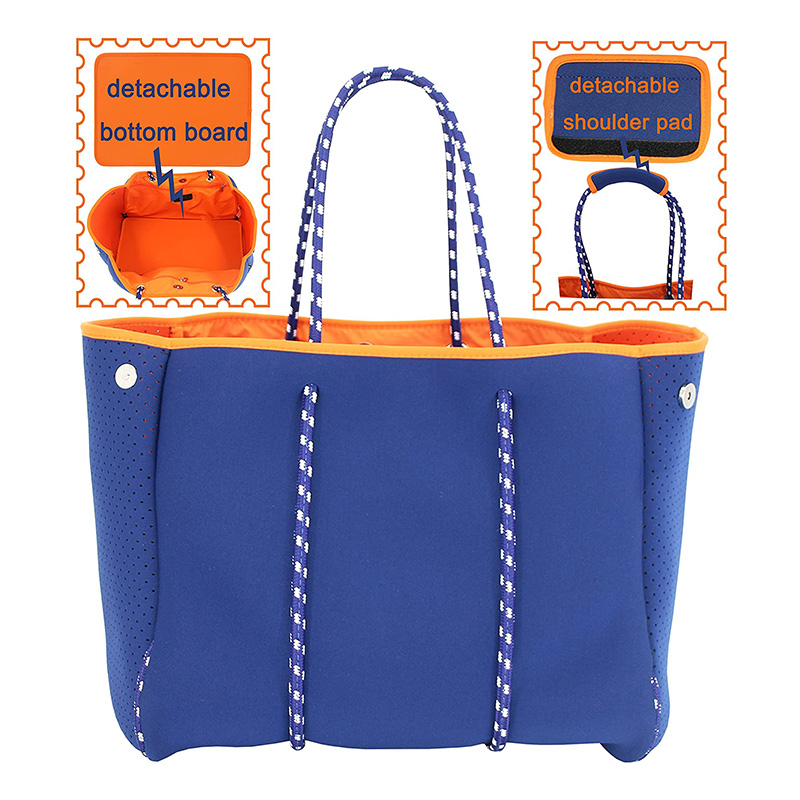 2021 Summer New Design Neoprene Beach Bag Large Capacity Neoprene Perforated Neoprene Tote Bag