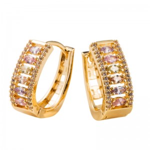 Dongdaemunnáušnice, ženská populárnínáušnice temperamentu, mědi vyložené zirkon a electroplované zlaté francouzskénáušnice