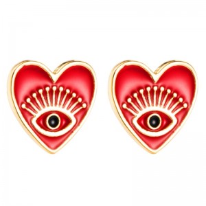 Amazon přeshraniční přánínáušnice žena Evropská a americká módní šperky andělské očináušnice měděné ins srdce ve tvarunáušnice