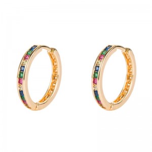 Evropské a americké barevné kruhnáušnice, malé kruhnáušnice, geometrickénáušnice, ženské barvy diamantové hip hopnáušnicenáušnice