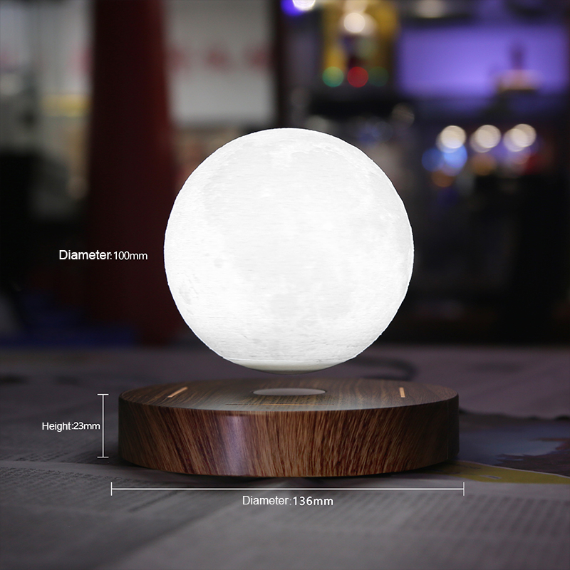 Kreativní dárek domácí kancelář dekorace obývací pokoj osvětlení dotek přepínač magnetický plovoucí stůl lampa 3d levitující měsíc světlo