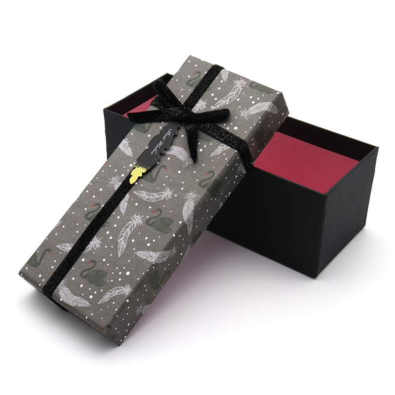 Zakázkový růžový černý tuhý papír balení rameno box s bowknot stuha družička dárkové krabičce a tašky