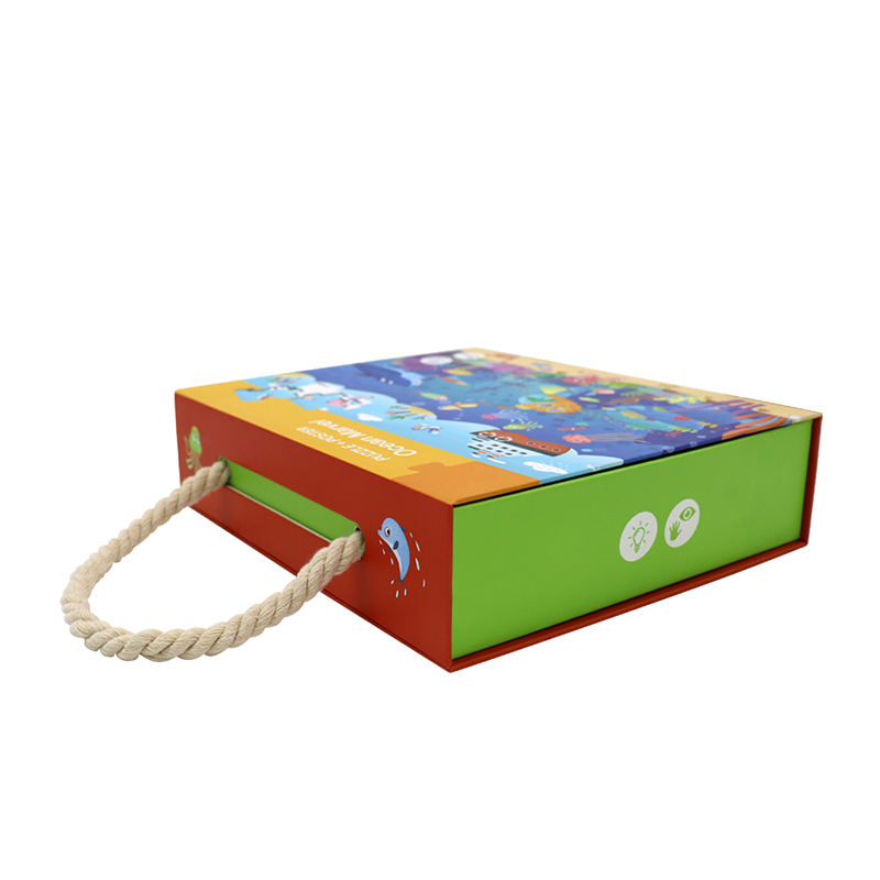 Velkoobchod vlastní logo recyklované hračky puzzle karton magnetický klapka dárkové balení box s rukojetí