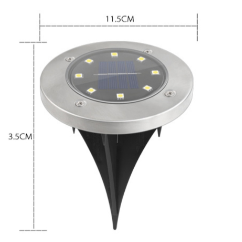 Vodotěsné 8 LED IP65 Solárnínapájení pod-země park lampu venkovní trávník cesta zahrada vedl solární zem světla s indukcí