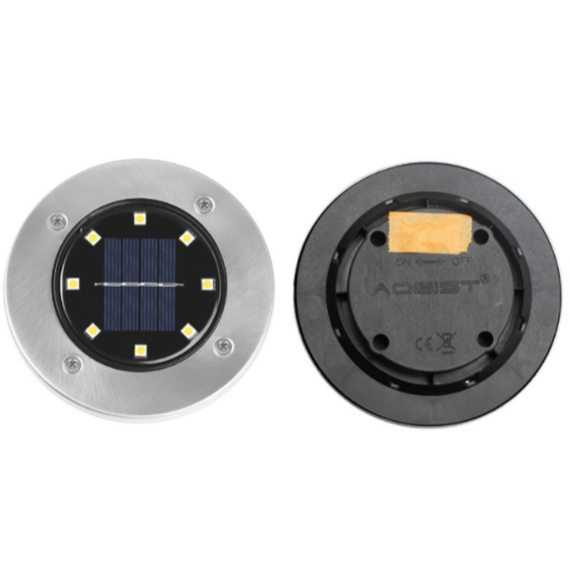 Vodotěsné 8 LED IP65 Solárnínapájení pod-země park lampu venkovní trávník cesta zahrada vedl solární zem světla s indukcí
