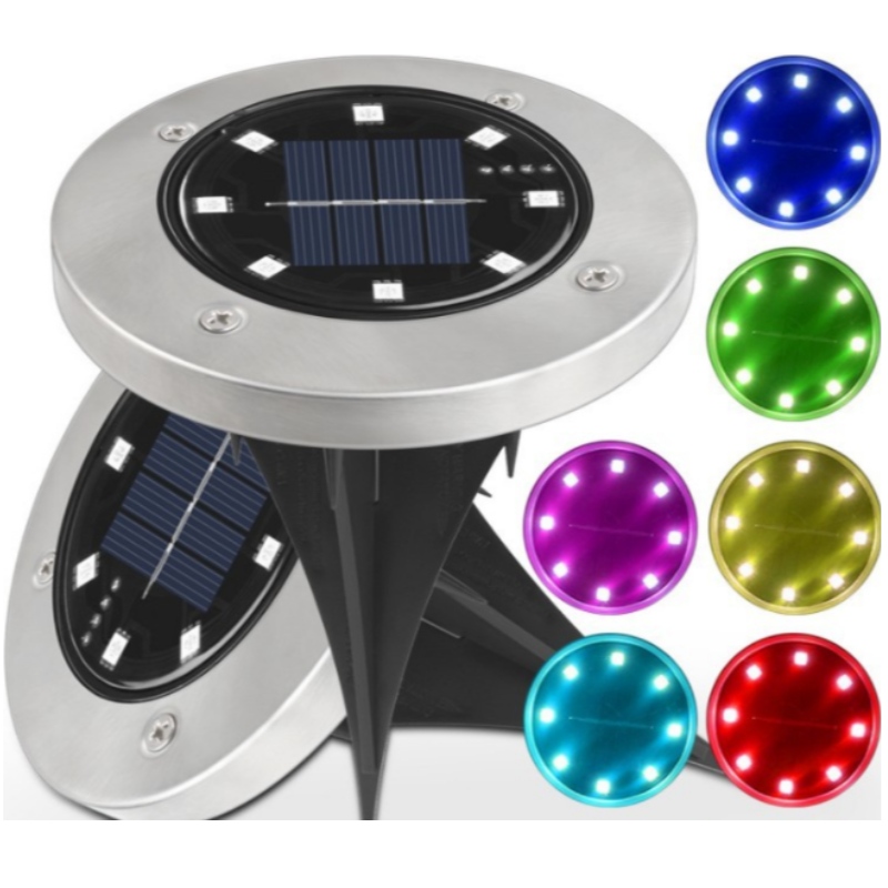 Vodotěsné 8 LED IP65 Solárnínapájení pod-země park lampu venkovní trávník cesta zahrada vedl solární zem světla s indukcí