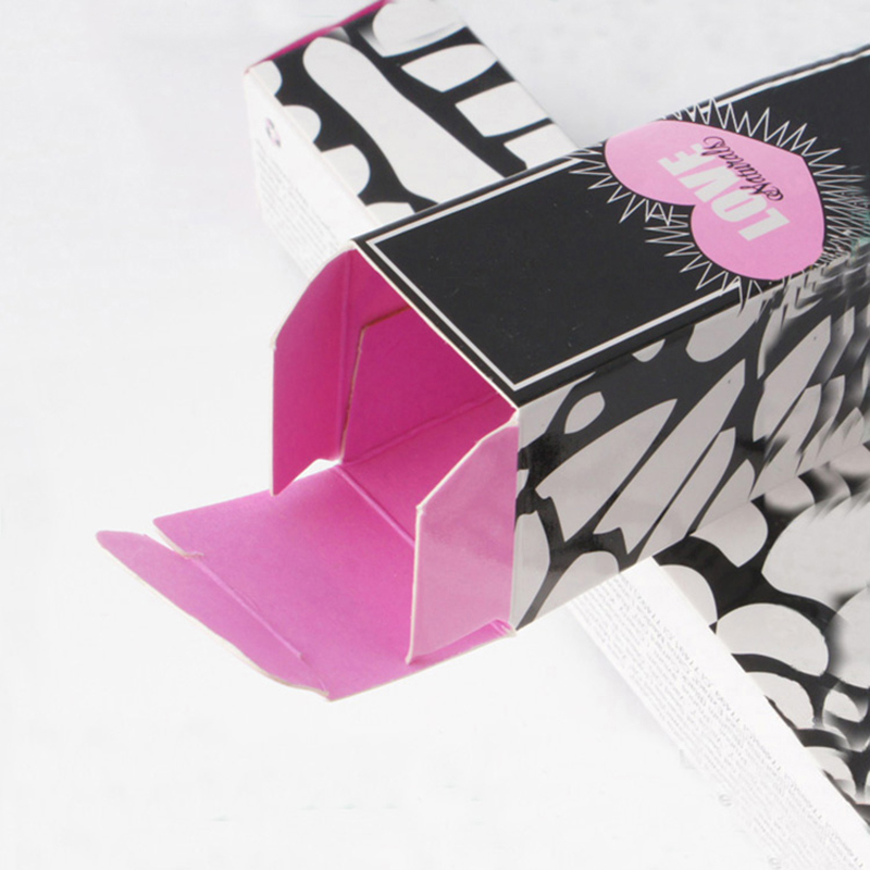 Černé a růžové umělecké papírové řasy box tisk