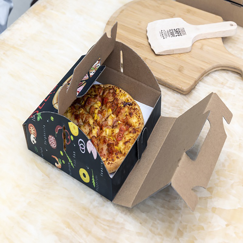 Vlastní různé velikosti Přenosný tisk Pizza Balení box opakovaně použitelné vlnité doručení pizza box