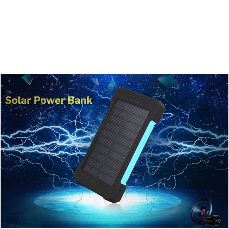 Solární Power Bank Dual USB Power Bank 20000mah Vodotěsnánabíječka baterií Externí přenosný solární panel s LED světlo