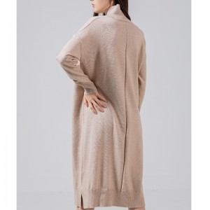 Módní trend volný čas Joker Základní pletené šaty s vysokým hrdlem 68033n