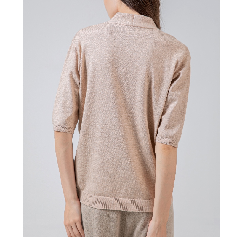 Módní a jednoduchý volný čas Joker Foundation Knit Single Seven Umělý rukáv top 68050n
